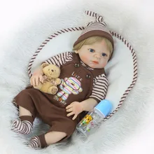 NPK Lifelike Reborn Baby Dolls 46CM Babies Doll Full Vinyl Body So Truly Boy Model Doll For Toddler bebe Kids Toy Gifts