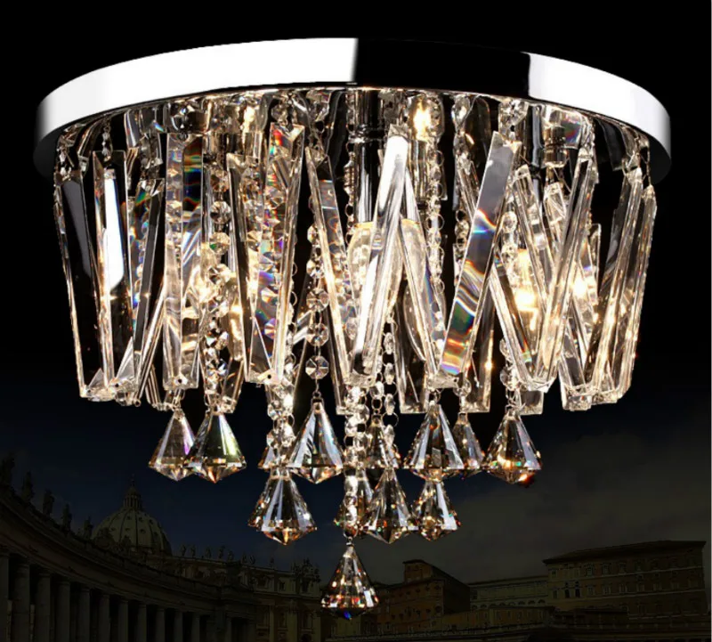 Европейская мода, Хрустальная потолочная лампа для гостиной, домашний декор, сделай сам, Круглый креативный ресторанный E14 Светодиодный потолочный светильник