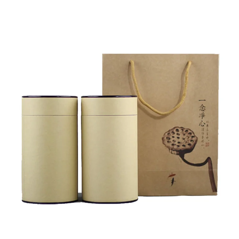 

Set Gift Paper Tea Box Matcha Tea Cardboard Packaging Round Cylinder Can Suitcase Craft Paper Box with Custom Paper Sticker Logo