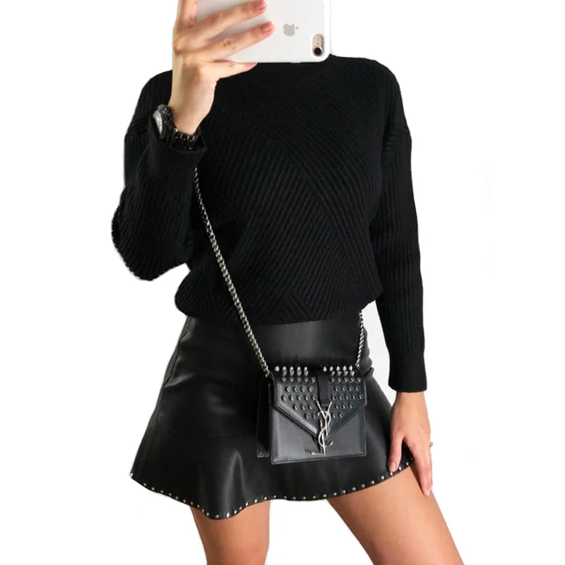 

2018 Women Loose Sweater and Pullover Korean Fashion Cute Turtlenck Sweater Long Sleeve Knit Jumper Autumn Winter Top Pull Femme