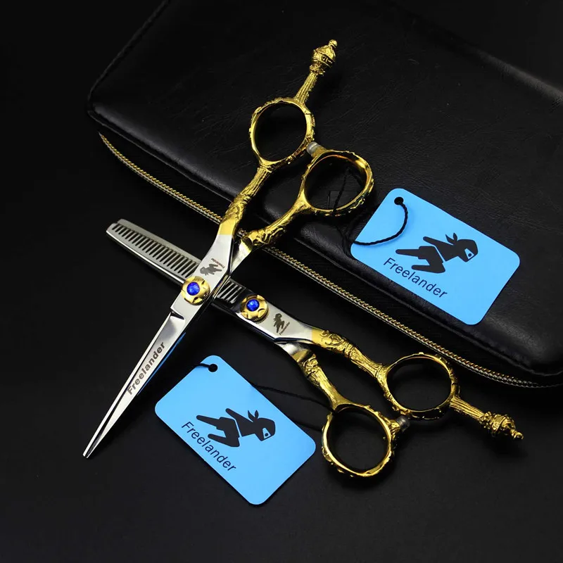 Freelander 6 inch Gold Crown Hairdressing Japanese Scissors Titanium Salon Barber Profissional 440c Hot Shears Hair Cutting | Красота и