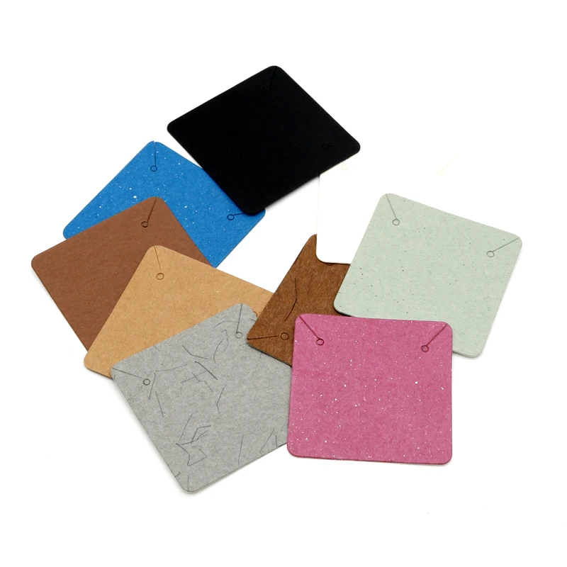 

High Quality 10Pcs/lot 5*5cm Kraft Jewelry Cards Paper Card Necklace Display Packaging Card Tags