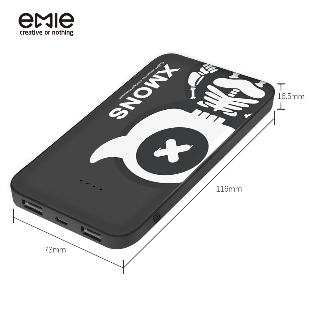 Mini Power Bank 10000mAh Portable Phone Charger Cute Compact Poverbank External Battery 2 USB Outputs 2.1A Power Bank 10000 mAh