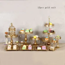 4-15 шт золотых светодиодных тележек металлического кристалла десерт на вечеринку, свадьбу дисплей с пьедесталом дисплей