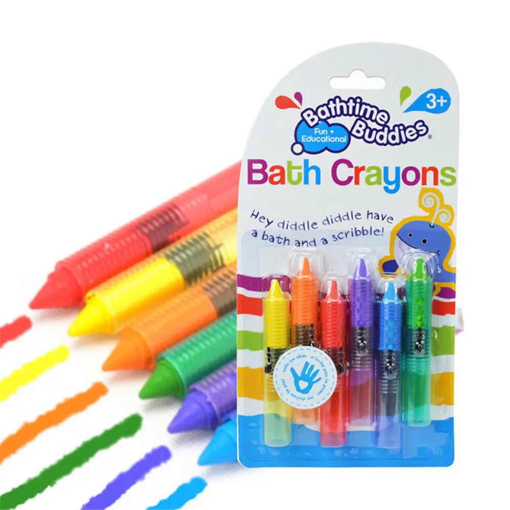 6 шт. игрушки для рисования детская игрушка для ванны мелки для малышей моющиеся ванны безопасность забавная игра Развивающие детские игрушки