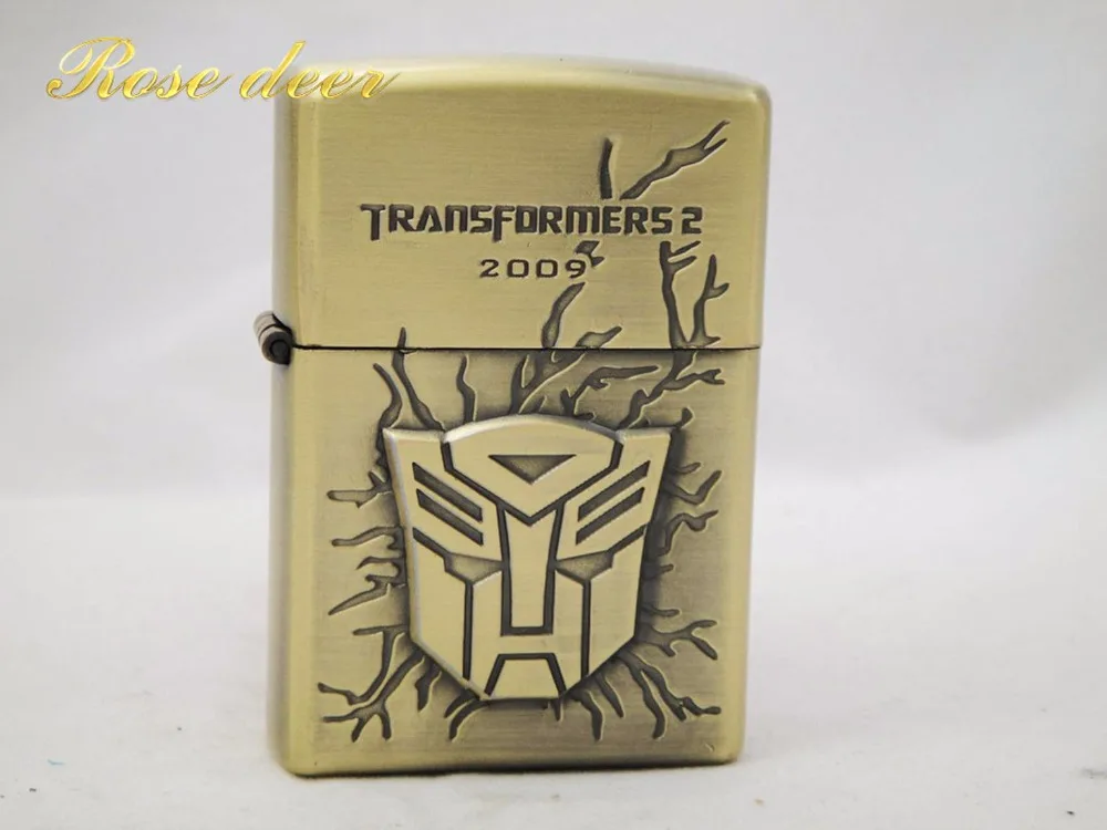 

Retro bronze wire drawing wolf metal kerosene lighter pocket smoking lighter birthday gift
