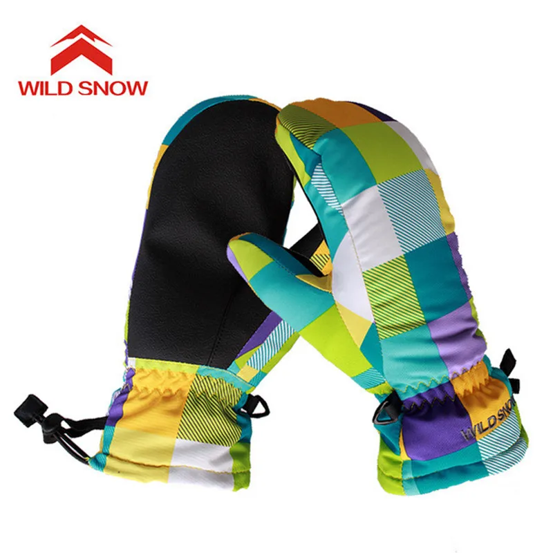 Зимние лыжные перчатки для сноуборда теплые ветрозащитные водонепроницаемые детские лыжные перчатки водонепроницаемые теплые перчатки варежки для детей