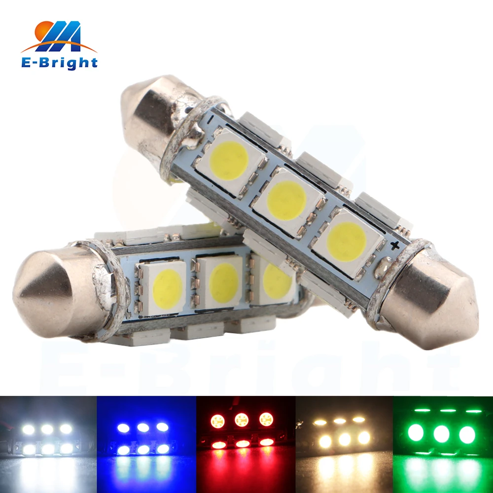 

10pcs 44mm 12V 5050 12 SMD LED Festoon Bulb 12V Car Dome Reading Ceiling Pate Number Lamp White Blue Red Green Amber