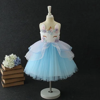 

2018 New Arrival Flowers Baby Girls Dresses Fashion Princess Ball Gown Girls Clothing Cute Lace Wedding Party Dresses For Girls
