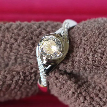 

Vintage Band Semi Mount 0.5CT Simulate Diamond Female Ring Pure White Gold 18K Au750 Statement Fine Jewelry Last Forever