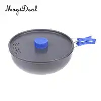 MagiDeal แบบพกพาอลูมิเนียม Camping กลางแจ้งทำอาหารกระทะกับจับพับสำหรับเดินป่า Backpacking Picnic กิจกรรม
