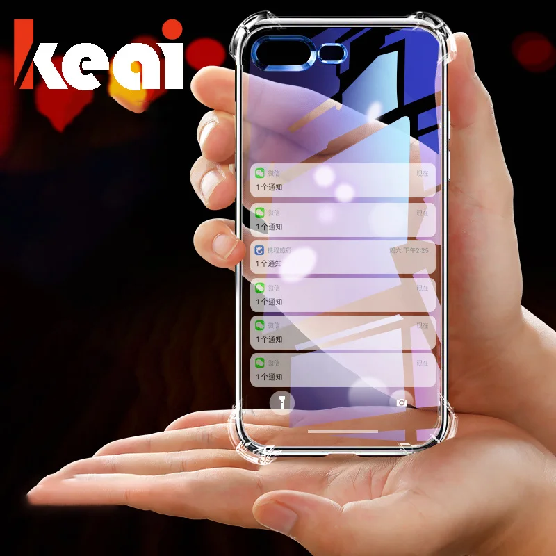 

Full Protection TPU Silicone Phone Cases For iPhone X 8 7 6S Plus Case Transparent Back Cover For iPhone 6 7 8 Plus X Shell Capa