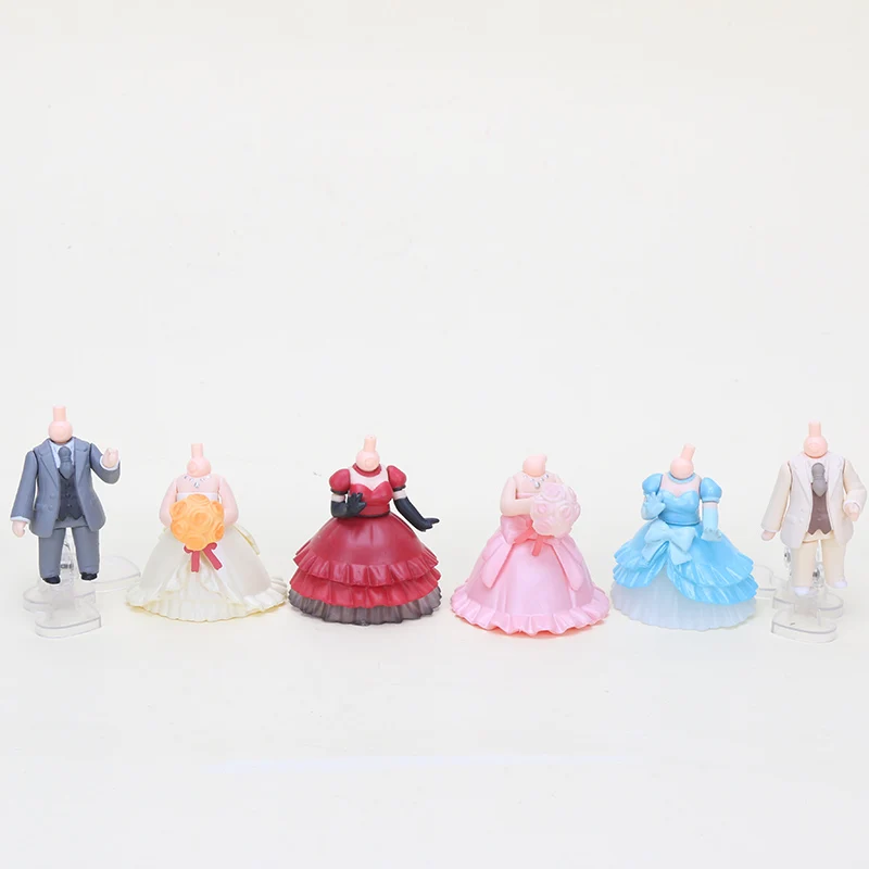 

6pcs/set Nendoroid More Dress Up Wedding PVC Non Scale Figure Resin Accessory Model Toy Doll Gift Cosplay 4-5cm