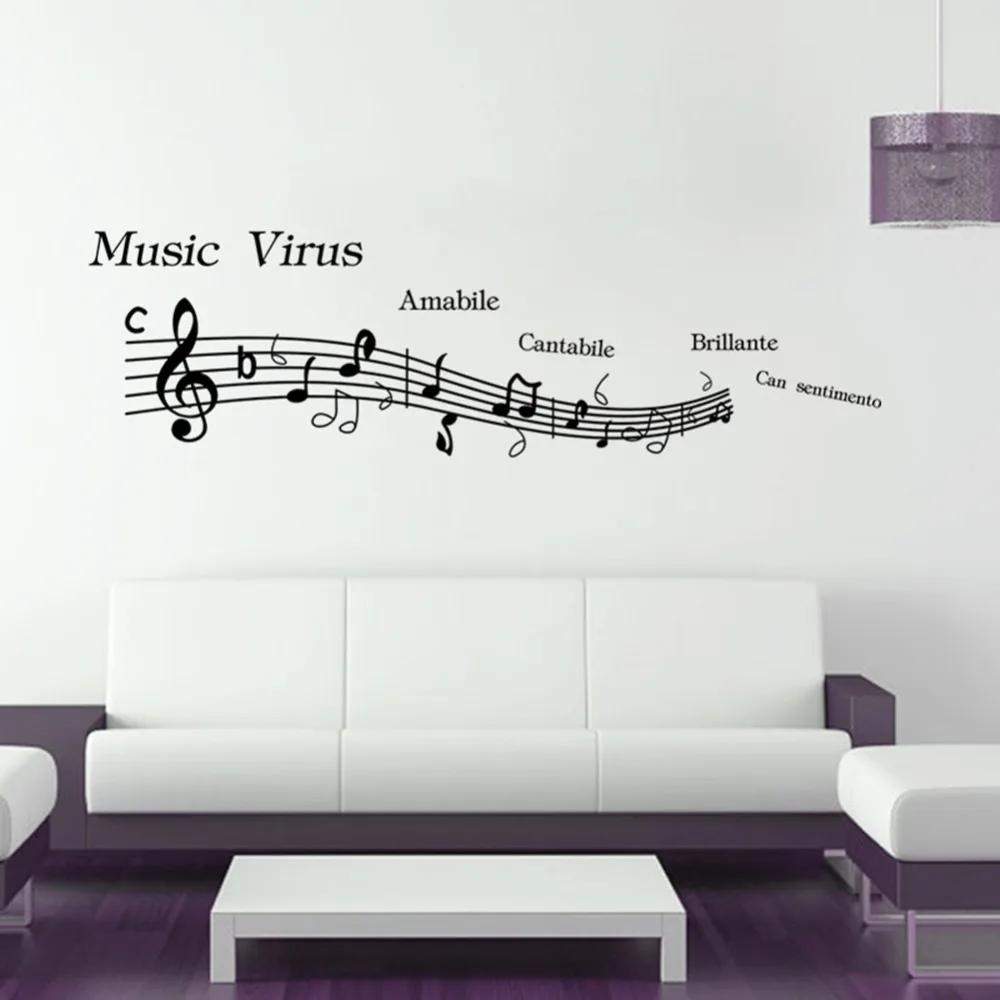 Music cantabile Notes Removable Wall Stickers Band Room Home wall