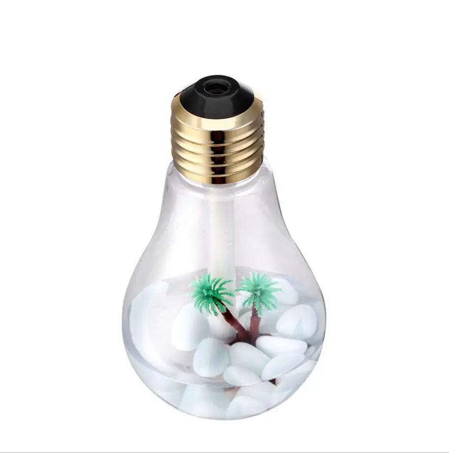 

USB Humidifier Mini 7 Color Change Ultrasonic Bulb Shape PET Environmental Protection Material Simple To Operate