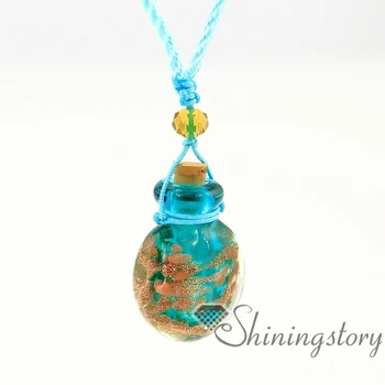 

round glitter essential oil necklace wholesale perfume jewelry perfume pendant diy bottle necklace Perfume bottle