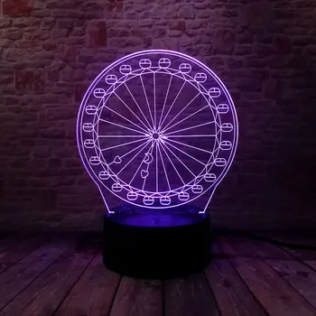 

ferris wheel Model 3D Illusion Led Lamp Colorful Touch Nightlight Flash Lighting Glow in the Dark Model Luminous Toys for Kids