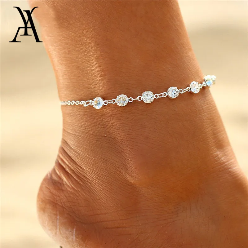 2018 Fashion Crystal Anklets For Women Gold Silver Color Boho Anklet Bracelet on the Leg Foot Bracelets Bohemian Jewelry New 2018 Fashion Crystal Anklets For Women Gold Silver Color Boho Anklet Bracelet on the Leg Foot Bracelets Bohemian Jewelry New
