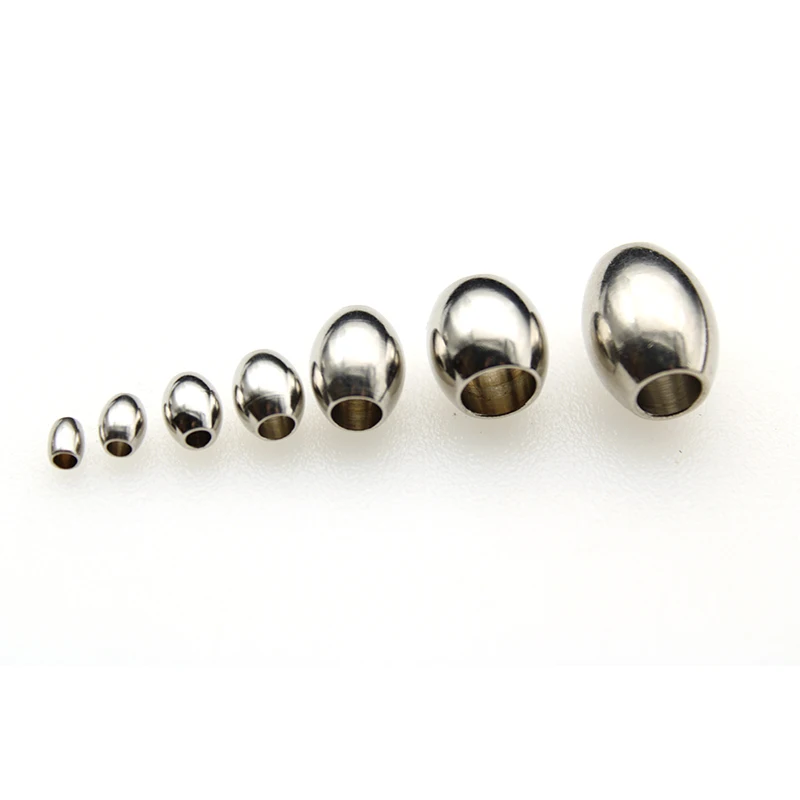 

Stainless Steel Beads For Jewelry Making Oval Shape Spacer beads fit Charm Bracelet Necklace DIY Handmade Findings 4mm 5mm 6mm