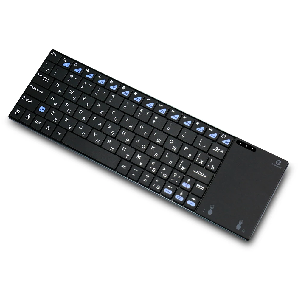 Ультра-тонкий Zoweetek мини K12plus Qwerty тачпад беспроводная клавиатура с тачпадом Teclado для планшета HTPC