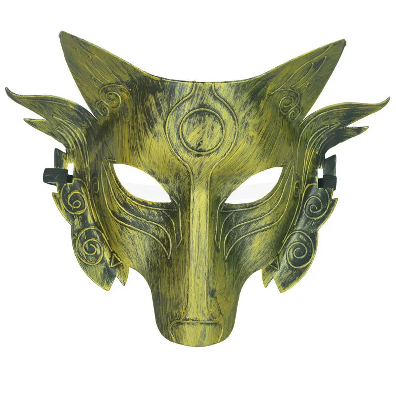 

Party Cosplay Creepy Plastic Gold/Silver Wolf Werewolf Scary Mask for Mens Halloween Masquerade party Costume Cosplay Role play