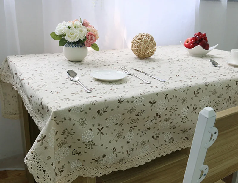 Decorative Table Cloth Linen Lace Tablecloth Rectangular Dining Table Cover Table Cloths Obrus Tafelkleed mantel mesa nappe