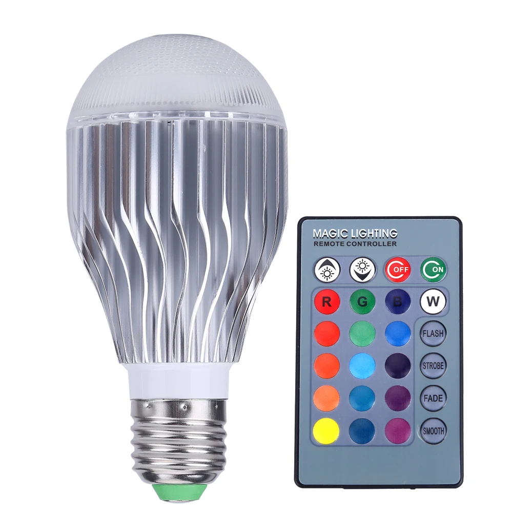 

VANJING 15W E27 RGB Dimmable LED Spot Light 85-265V 110V 220V Magic Color Change Bulb Lamps With 24key Remote Control