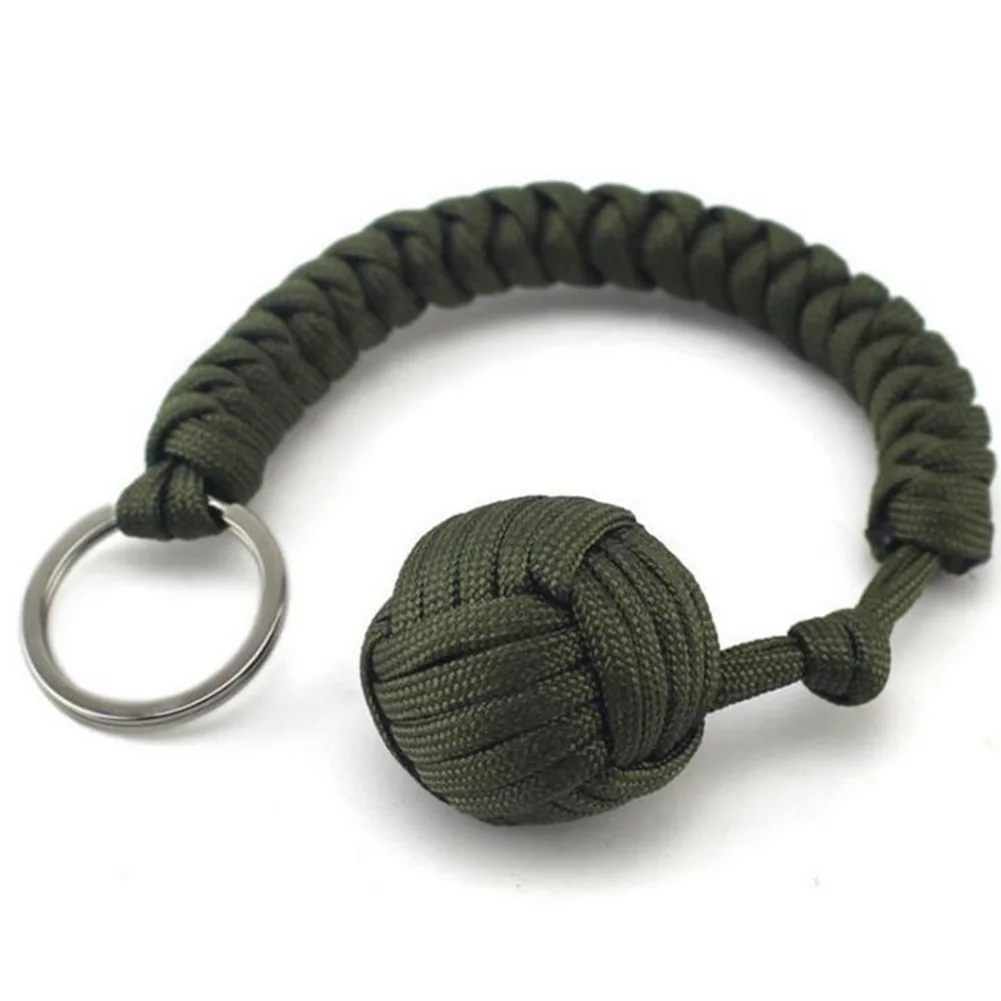 

Keychain Survival Camping Wear Resistant Handmade Outdoor Steel Ball Paracord Self Defense Portable Weaving High Tensile