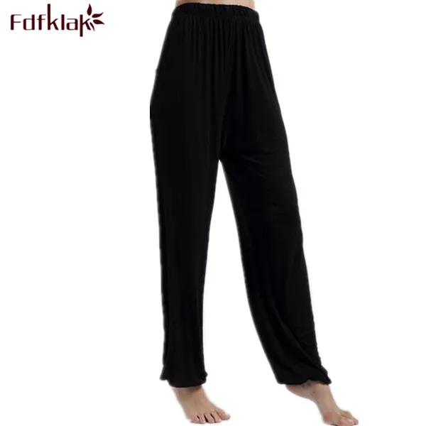 

Spring Summer Women's Trousers For Home Pajama Bottoms Cotton Sleep Pants Women Pajama Trousers Black Plus Size XL-XXXL Q207