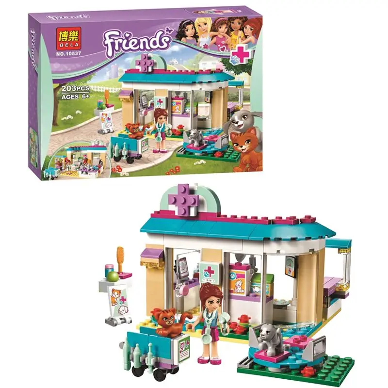 2016-New-Bela-10537-203Pcs-Friends-Vet-Clinic-Model-Building-Blocks-Kits-Girls-Bricks-Set-Toys