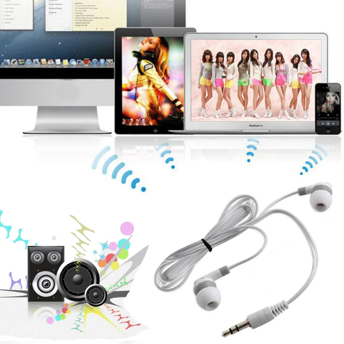 Разноцветные мини наушники вкладыши 3 5 мм для iPod White с высокой четкостью и