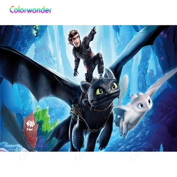 

Photography Background Dragon Trainer Hickup Riding on the Black Dragon with White Dragon 7x5ft Cave Scenery Backdrops for Kids