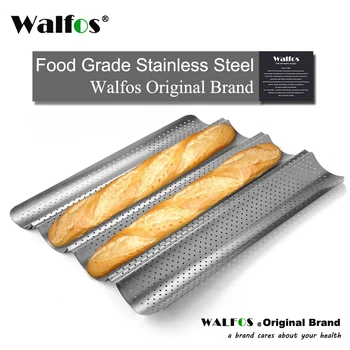 

WALFOS Brand 100% Food Grade Carbon Steel 4 Groove 2 Groove Wave French Bread Baking Tray For Baguette Bake Mold Pan