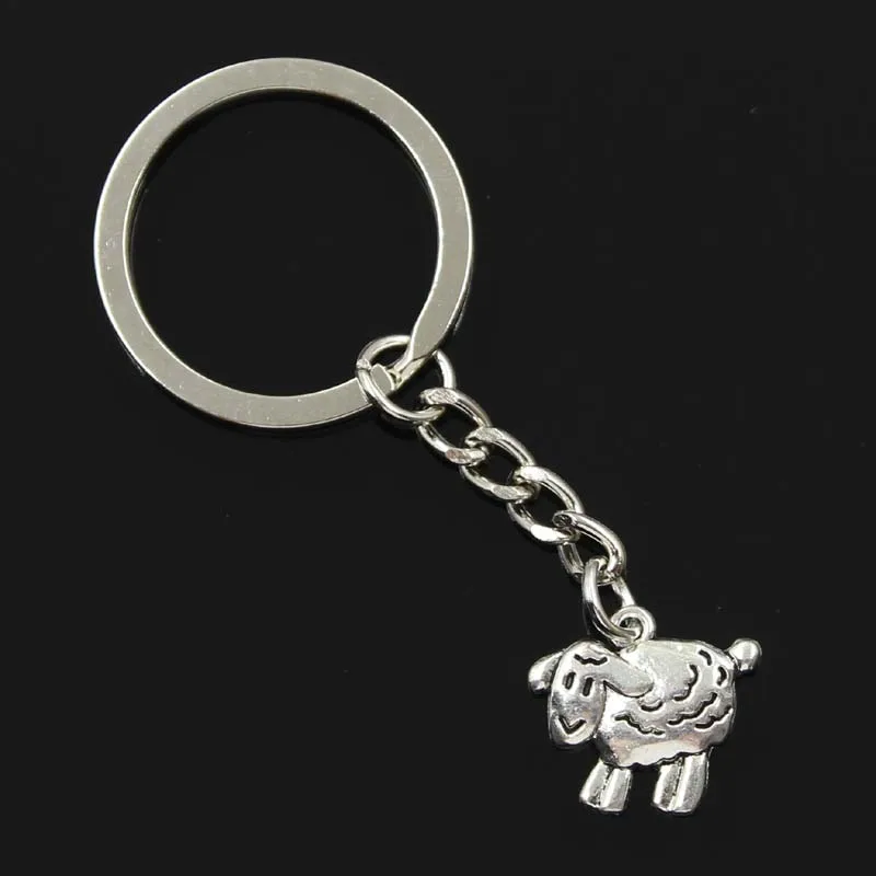

new fashion men 30mm keychain DIY metal holder chain vintage sheep lamb 18x16mm silver pendant Gift