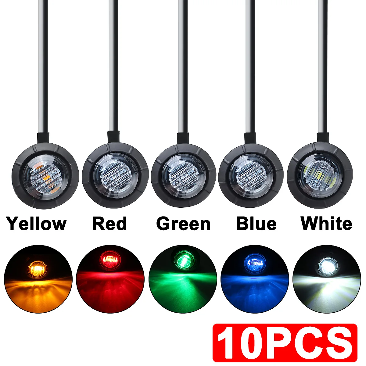 Front Position Marker Light Lamp White Clear for Trailer Caravan Van