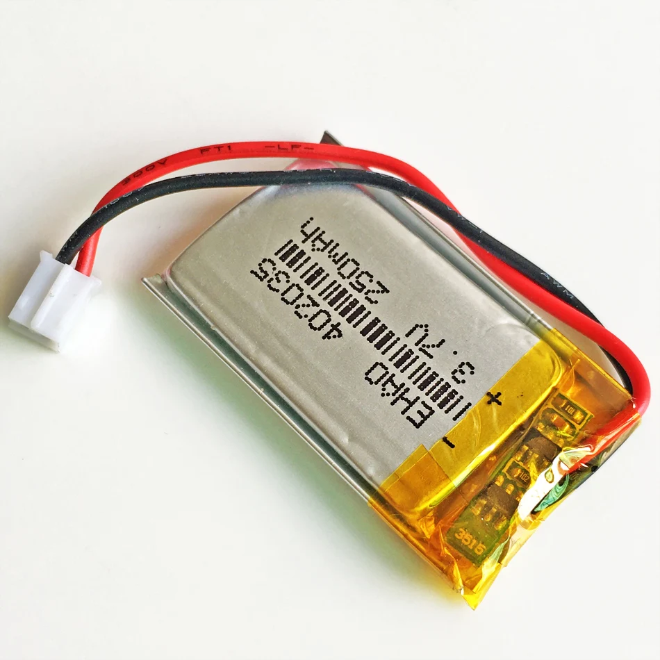 10 шт. 3.7 В 250 мАч батареи JST PH 2.0 мм 2Pin 402035 lipo Перезаряжаемые батареи для портативный навигатор MP3 GPS Bluetooth часы