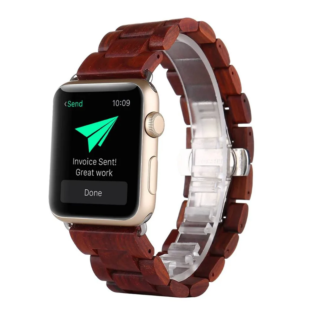 Дизайн деревянного зерна ремешок для наручных часов Apple Watch, версии 5 4, 2, 3, ремешок для наручных часов 40/44/38/42 мм Для мужчин/Для женщин часы ремень - Цвет ремешка: Style 2