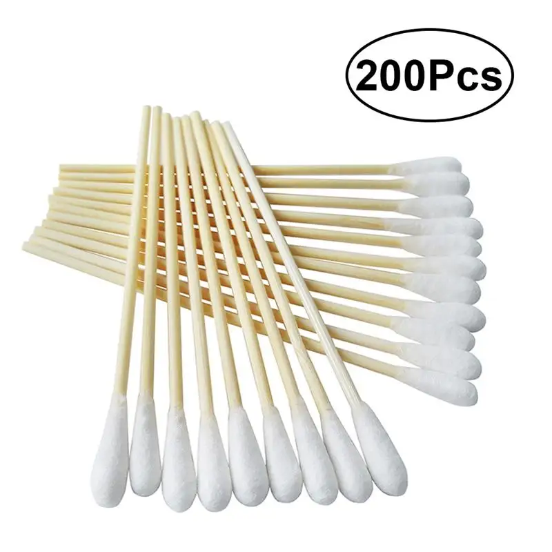 200pcs 6 Inch Swabs Cotton Stick Swab Clean Room Dedicated Wipe Cotton
