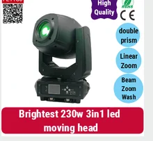 

fly case 2/lot double gobo, double prism 230w led DJ Moving Head Lights Led Spot beam zoom Moving Head