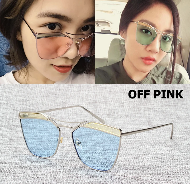 

JackJad 2018 New Fashion Tint Ocean Lens OFF PINK Sunglasses Women Brand Design Metal Cat Eye Style Sun Glasses Oculos De Sol