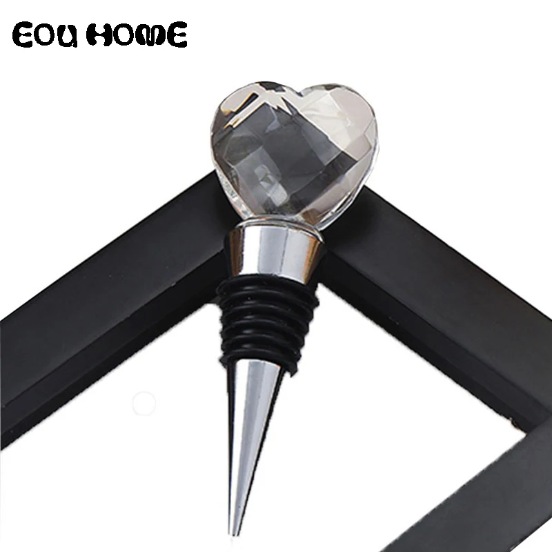 

1Pce Creative Bar Tools Heart Shaped Crystal Wine Stopper Wedding Favor Gift Wine Bottle Opener Stopper Gift Box Set Souvenirs