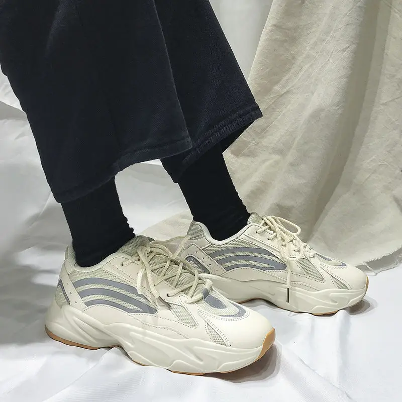 

Hip Hop Street Reflective Fashion Men Casual Shoes Superstar Dad Sneakers White Male Walking Shoes Joker Tenis Breathable Shoes