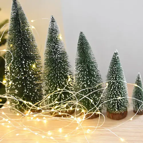 

Hot Mini Christmas Tree Snowflakes Artificial Christmas Mini Cedar Ornaments Festival Table Miniature Ornament Home Decoration