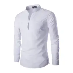 Для мужчин; повседневные платья рубашки 2018 новый воротник-стойка уникальный Дизайн Slim Fit Бизнес рубашки Chemise Homme Camisa Masculina M-XXL