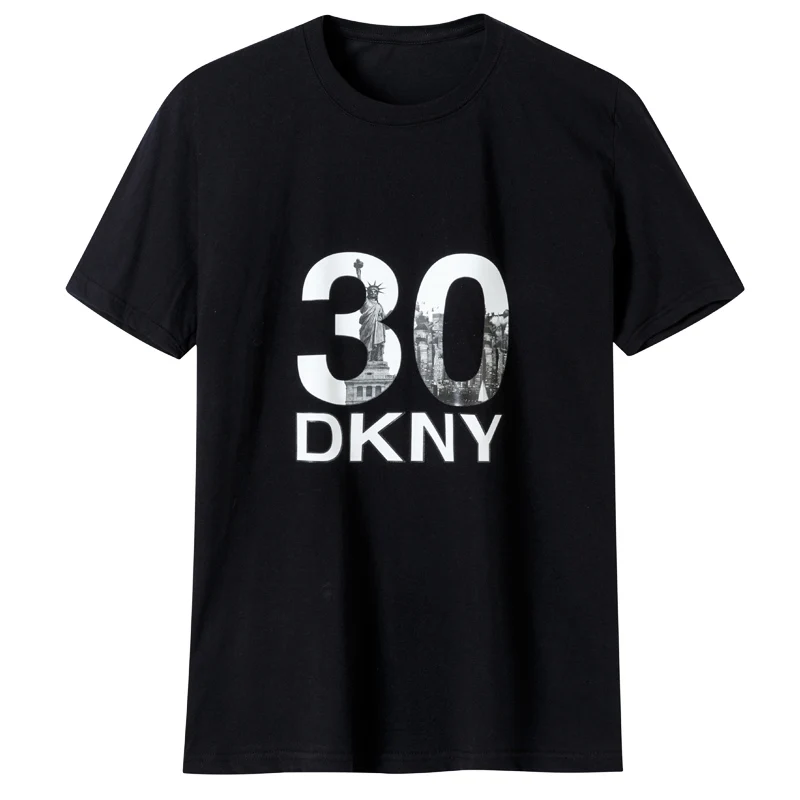 

Aoliwen Men's Summer Printing 100%Cotton Comfortable High Quality Short Sleeves Black white gary Casual short sleeves
