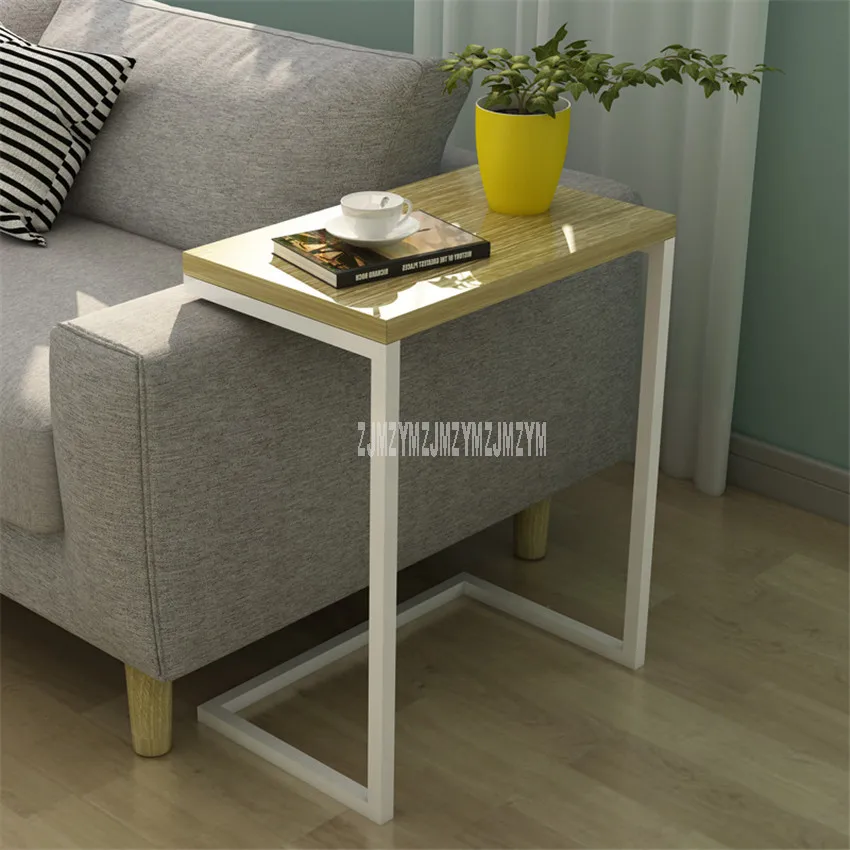 Современный европейский прикроватный чайный столик квадратная деревянная настольная железная ножка гостиная спальня угловой диван сбоку Простой Маленький журнальный столик