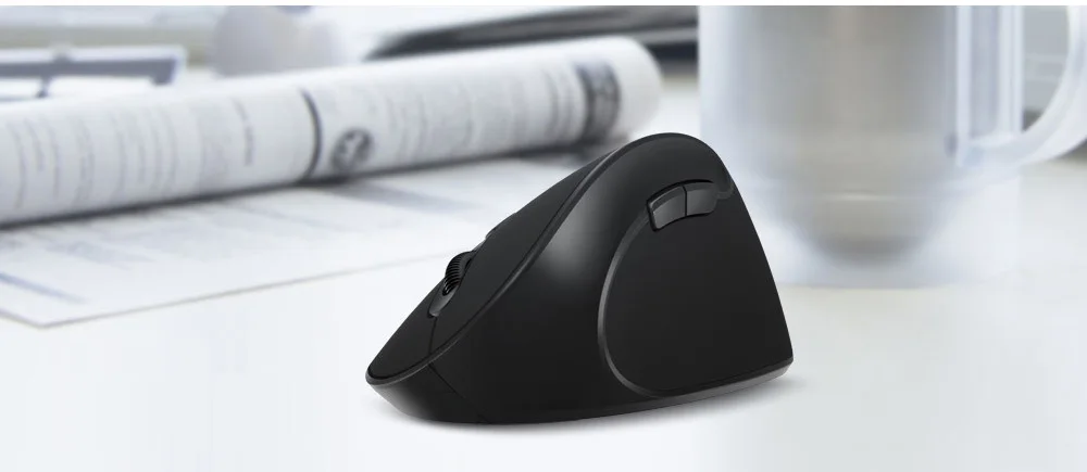 Delux M618se 2.4G Wireless Mouse Ergonomic Vertical 6 Buttons 1600Dpi Optical Office Computer Mice Gaming Foroverwatch Pc Laptop