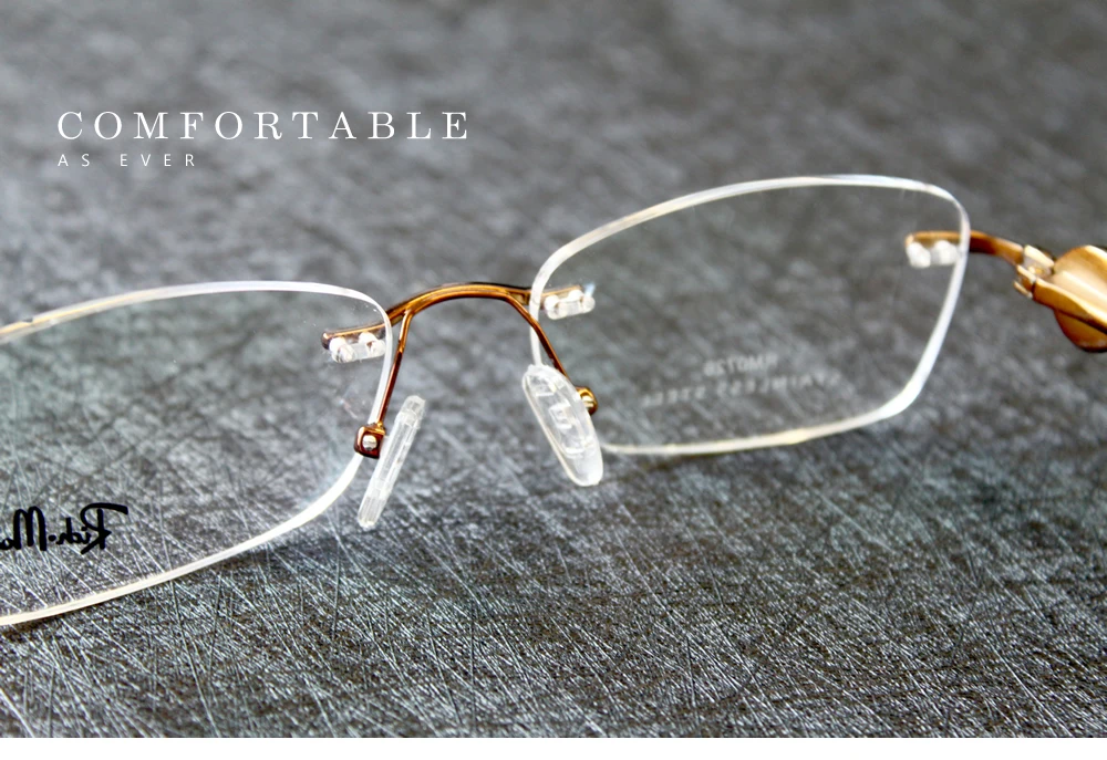 Новые модные женские классические очки известного бренда без оправы, драгоценная Дамская оптическая оправа, золотые металлические очки RM0726