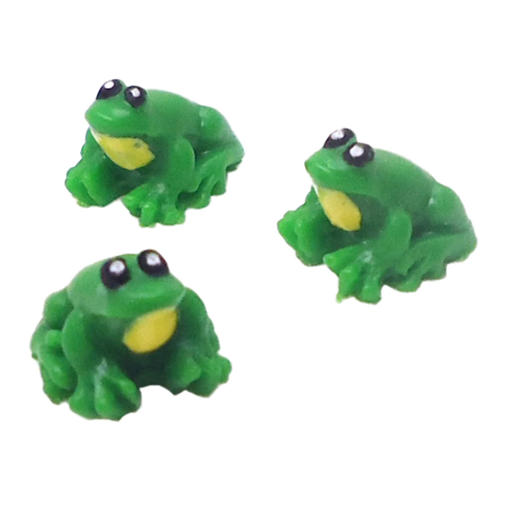 3 Pieces 1/12 Miniature Resin Frog Animal Model For Dolls House Room Garden Yard Decoration