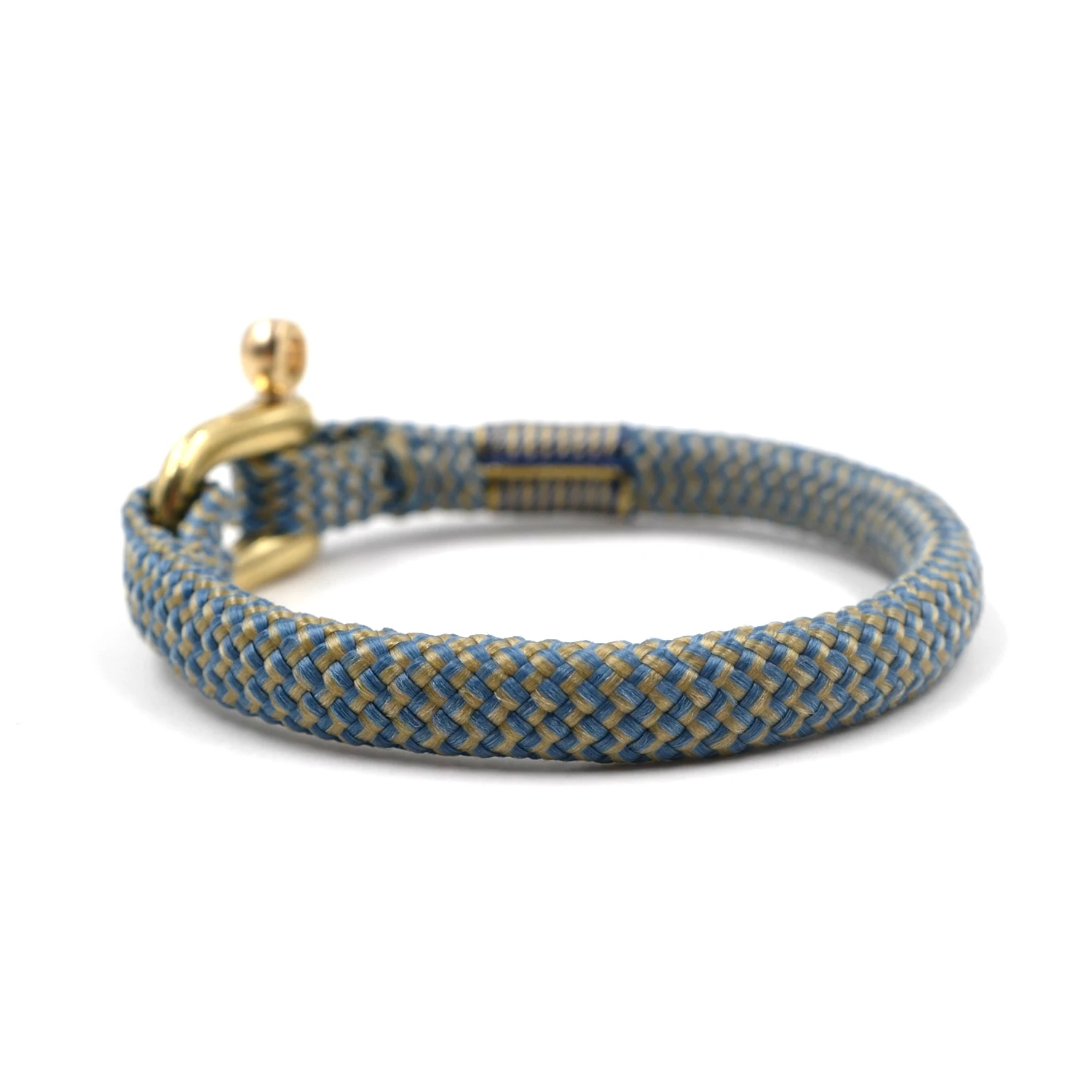 

Blue Gold BRT-N528 Hand-made Chic Nautical Braided Bracelet Yachting Rope Military Paracord Bracelet Wristband With D-Shackle
